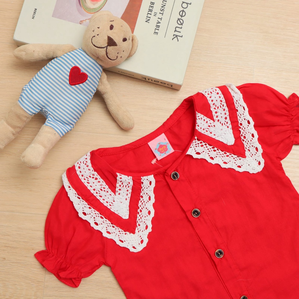 Premium Blouse Anak Perempuan Umur 1 - 10 Tahun / Blus Anak Perempuan Renda Terbaru / Kemeja Anak
