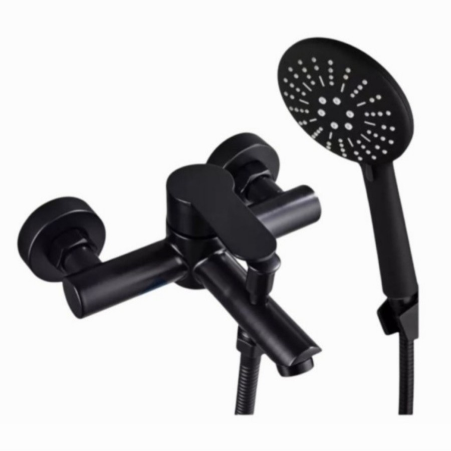 Paket Kran Bathub Panas Dingin Hitam/Kran Panas Dingin Stainless