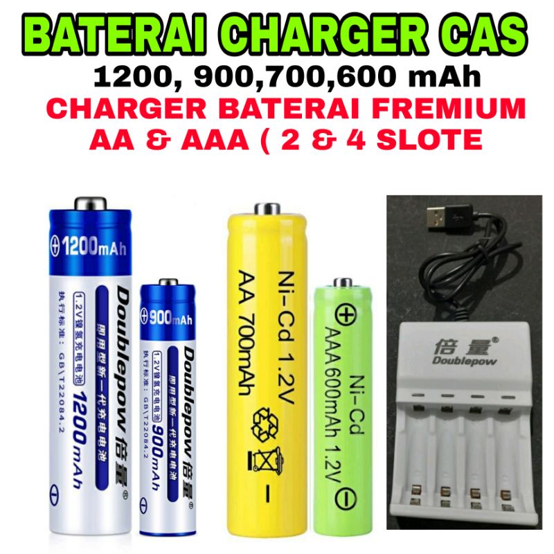 Baterai Charge Cas Doublepow Baterai AA Baterai AAA Rechargeable