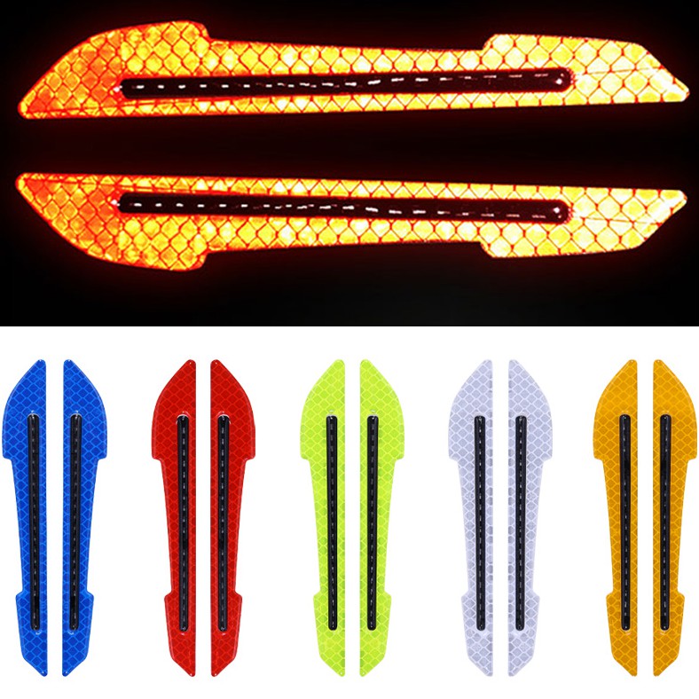 2Pcs Stiker Reflektif 3D untuk Kaca Spion Mobil