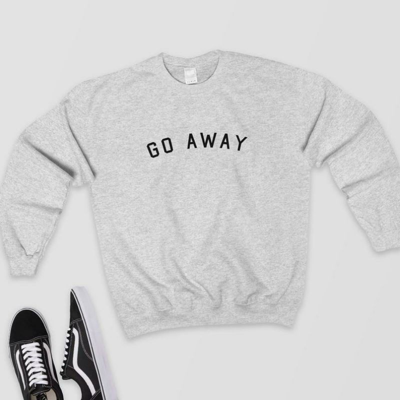 S - XXXXXL(6XL) Sweater Oblong Sweater GO AWAY BIGSIZE Sweatshirt Cute Jumper OVERSIZE Go Away