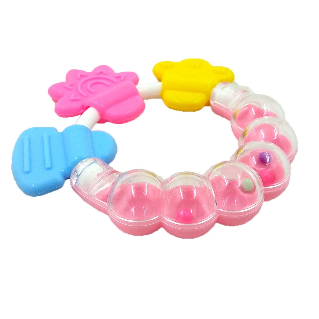 Rattle Teether Gelang Gigitan Bayi Mainan Empeng Bunyi Krincingan