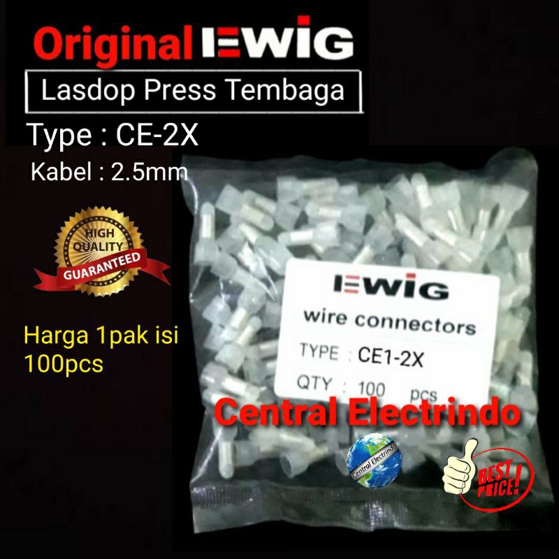 Lasdop Press CE1-2X (2.5mm) Transparan EWIG Tembaga 100pcs per pack.