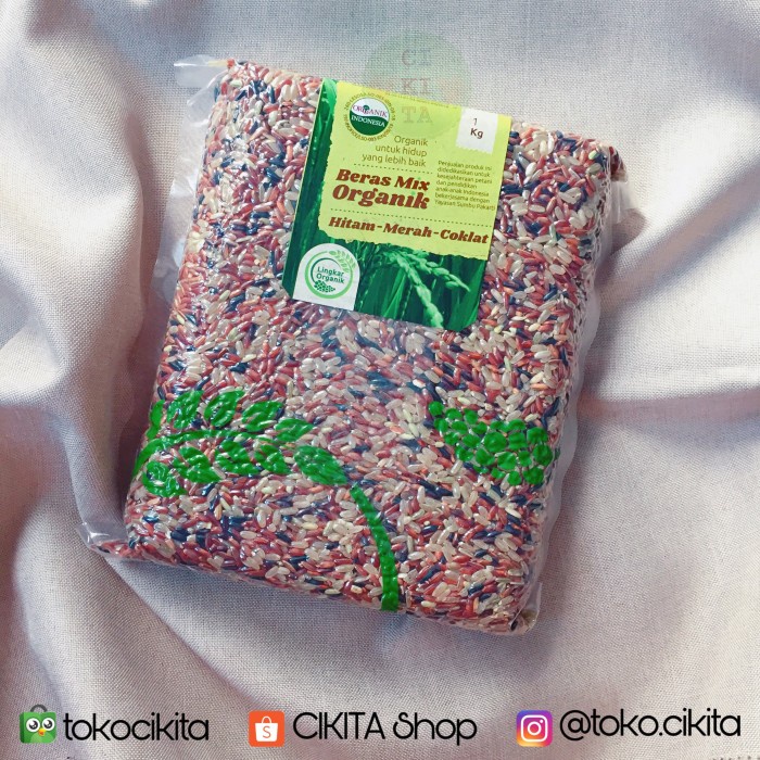 

Beras Mix Hitam Coklat Merah Whole Grain Lingkar Organik 1 kg