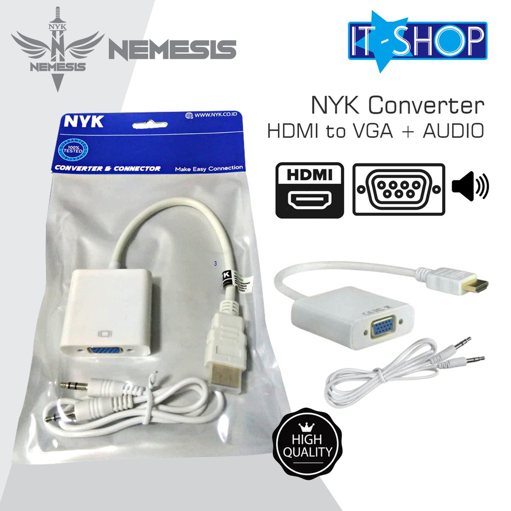 NYK Converter HDMI to VGA + Audio