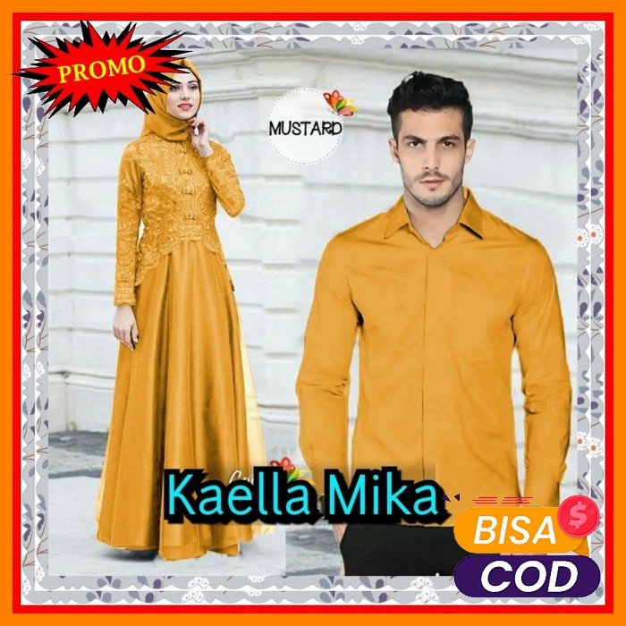 【Terbatas】 Kebaya Batik Couple Burkat Kondangan Brokat Tile Bruka MB594 Couple Brukat Kaella Mika