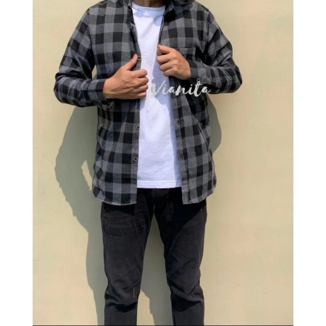 KEMEJA FLANEL JUMBO PRIA WANITA/KEMEJA FLANEL OVERSIZE/KEMEJA KOTAK-KOTAK JUMBO