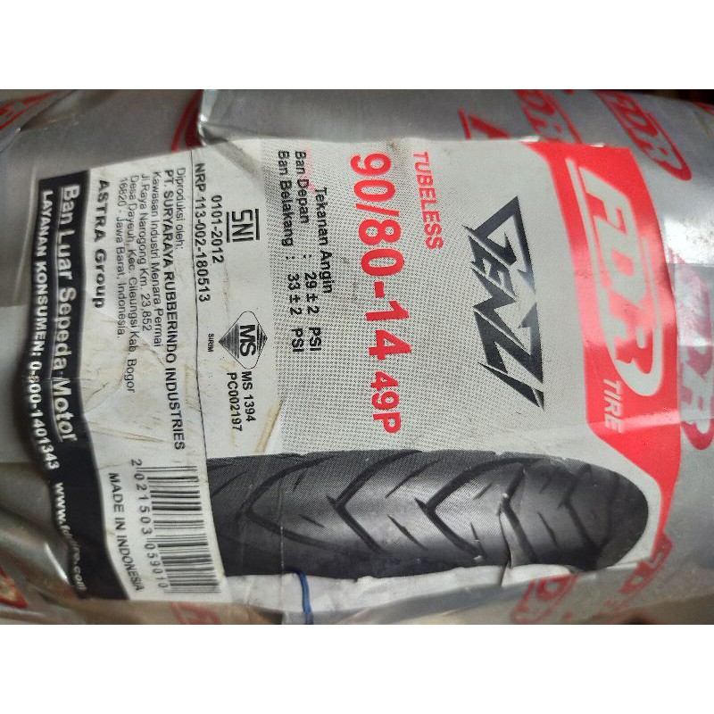 FDR BAN LUAR 90/80 RING 14 TUBELESS BEAT VARIO MIO SCOOPY