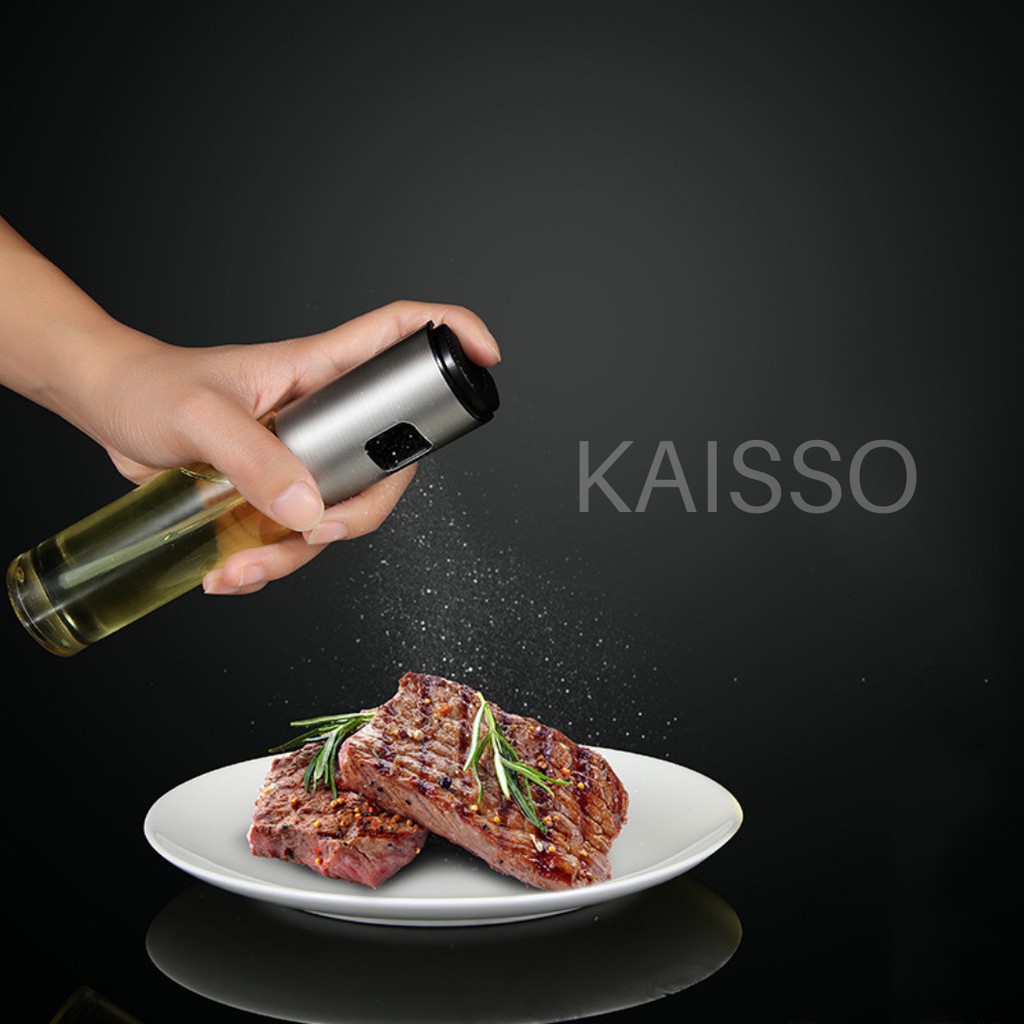 KAISSO - BOTOL SPRAY MINYAK STAINLESS STEEL / SEMPROTAN BOTOL MINYAK GORENG MASAK 100ML