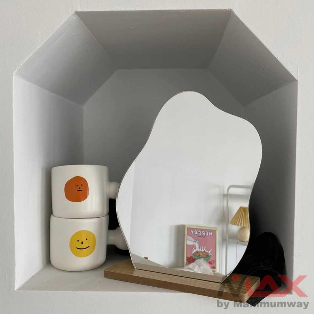 Cermin Meja Kaca Make Up Mirror Bentuk unik dan elegant minimalis modern Korean Style irregullar Cermin Tidak Teratur Sederhana Cermin Makeup Desktop Rumah Dekorasi Akrilik Cermin Berdiri Korean style Makeup Mirror Ins Irregular Acrylic Decorative Mirror