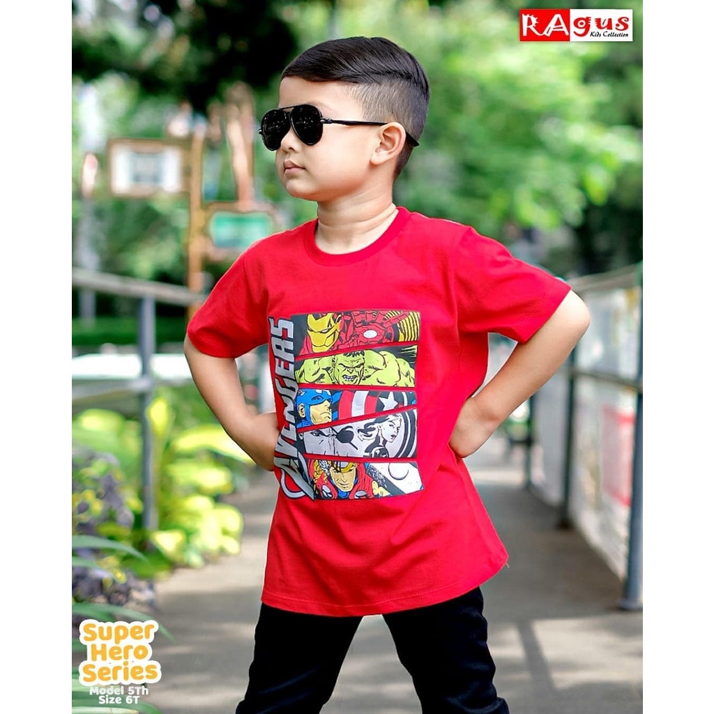 KAOS ANAK LAKI-LAKI SUPERHERO SERIES RAGUS 2-10 TAHUN