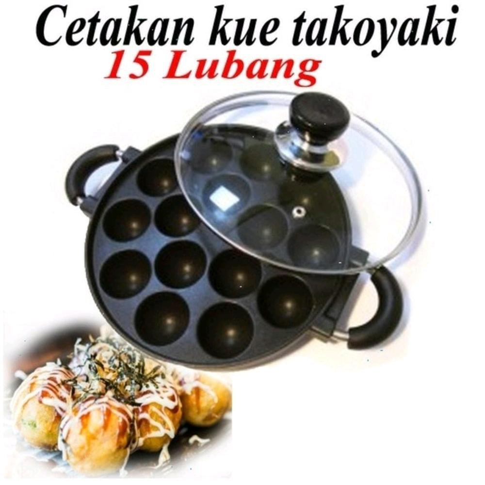 Cetakan Kue anti lengket teflon 15 Lubang Cekung - Takoyaki