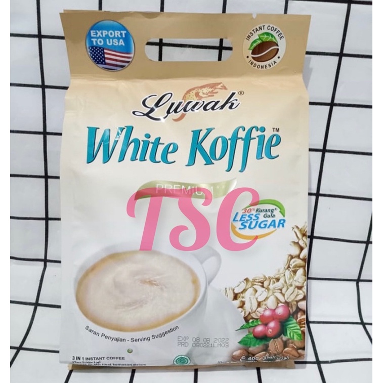 Kopi Luwak White Koffie Premium Less Sugar / 3in1 instan Coffee / Kopi Luwak White Koffie Less Sugar