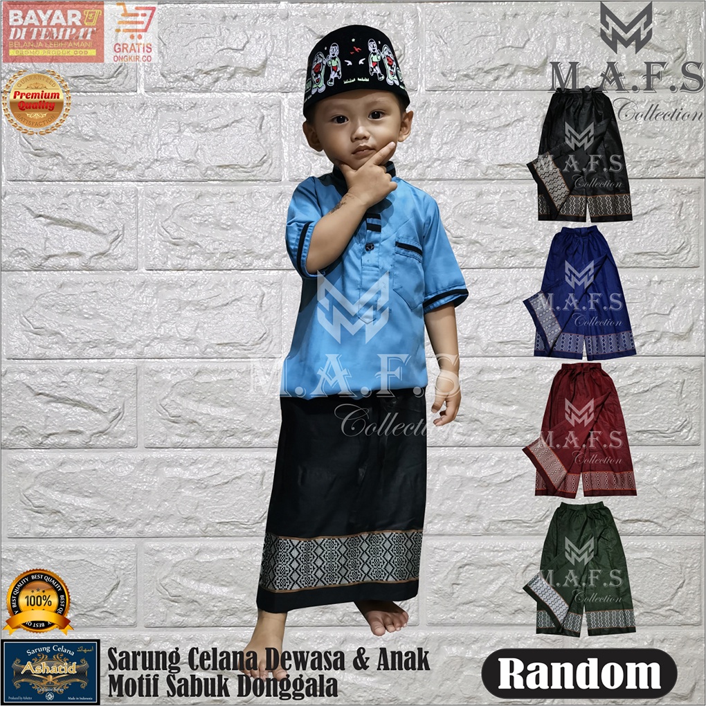 SARUNG CELANA ANAK MOTIF POLOS SABUK SONGKET KALIFA 1-7 Thn