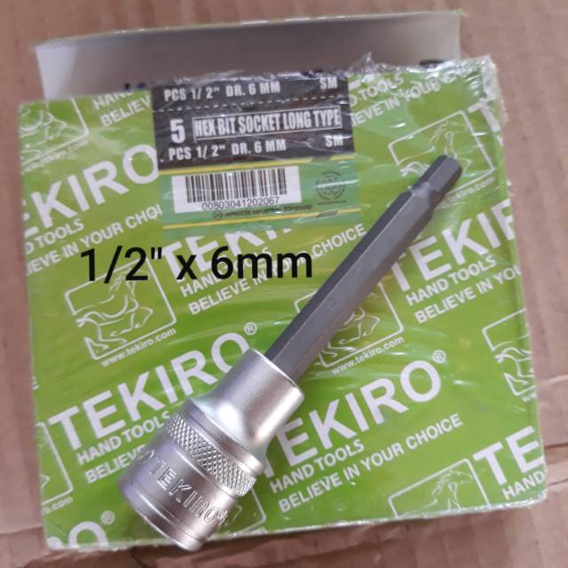 MATA OBENG KETOK HEX BIT 6mm x 1/2" x 6cm kunci L hexagon 6 mm x  6cm treker gedor cakram cvt