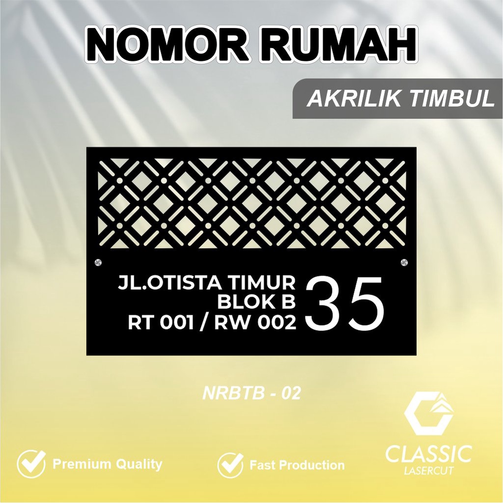 Papan Nama Alamat Rumah Timbul + Bolong Custom / Papan Alamat Rumah / Nomor Rumah / Custom Nomor Rum