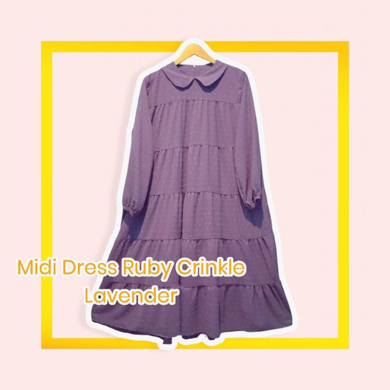 Midi Dress Rubi Ruby Crinkle Crincle Umpak Oversize