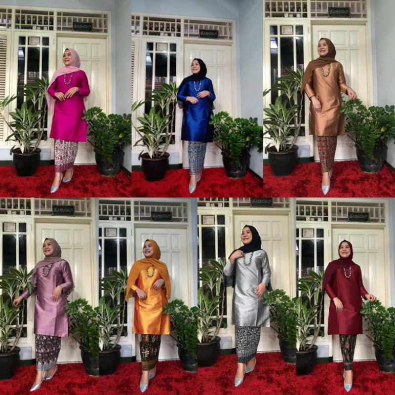 TUNIK TAVETA DOVE //STELAN BUNDO KANDUANG//KEBAYA MODERN//ROK