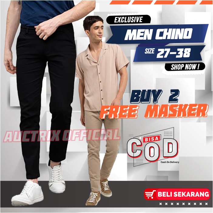 CELANA Pria SLIMFIT Panjang chino KERJA HARIAN HITAM MOCCA ABU GREY KREAM CREAM Sz 27 - 38