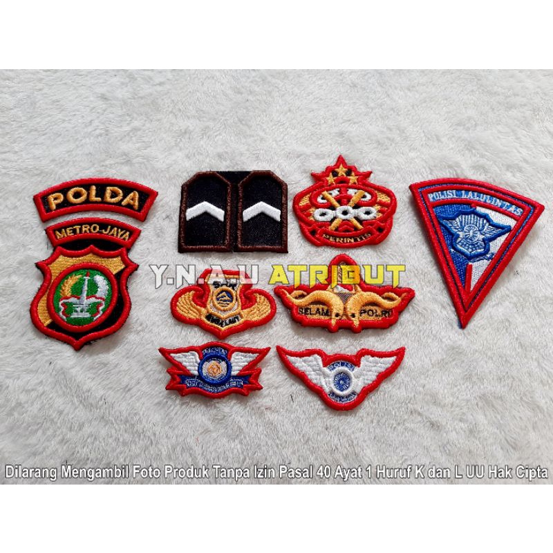 ATRIBUT PDL POLRI / PAKET ATRIBUT PDL BRIPDA POLRI BORDIR TIMBUL