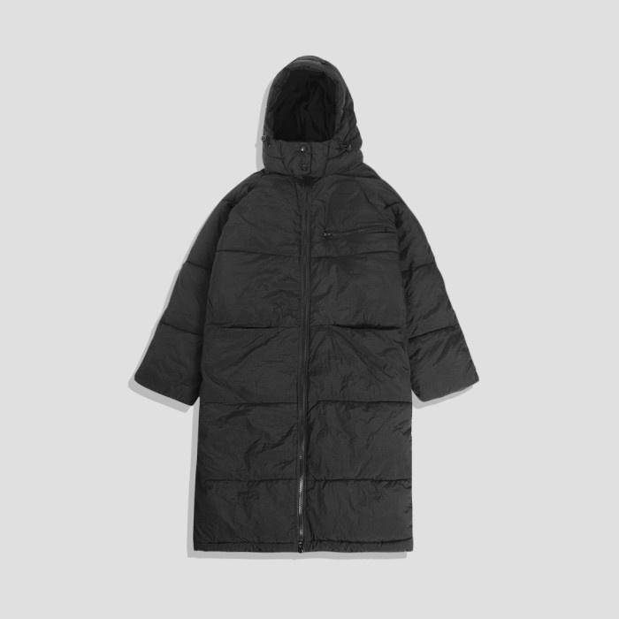Coat Urban Outfitters Long Puffer Coat Black