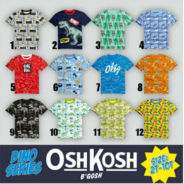 Kaos oshkosh full print kids