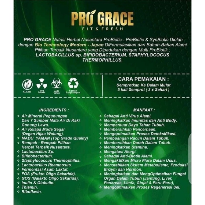 PRO GRACE Nutrisi Herbal Nusantara 1 Box Isi 3 | Pro Grace Herbal