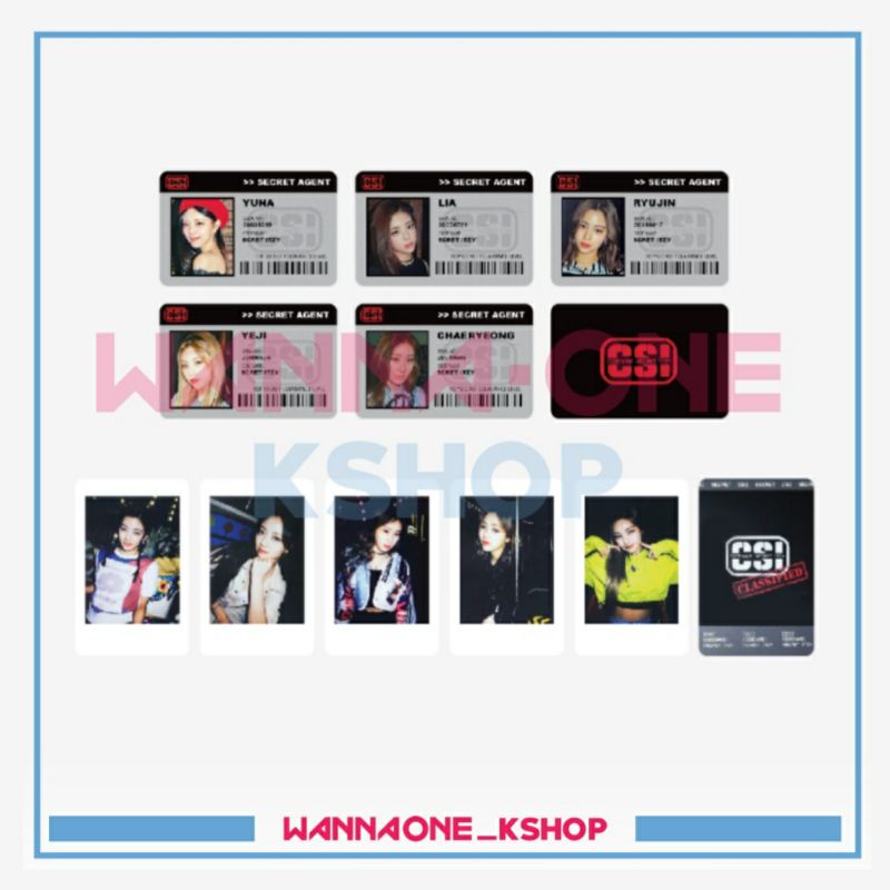 CSI Itzy agent ID card photocard pola messenger bag yeji lia ryujin chaeryeong yuna