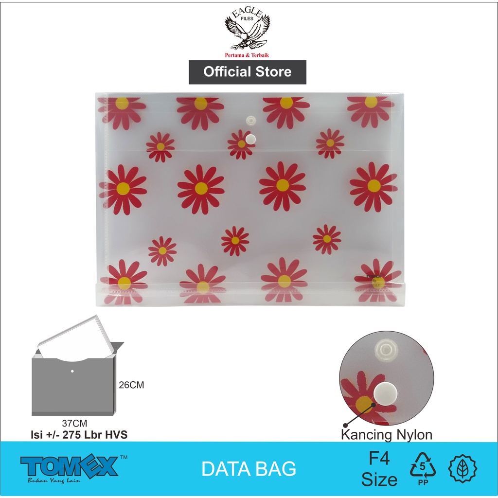 

Map Kancing Plastik F4 TOMEX Data Bag Map Plastik Kancing Motif BUNGA MATAHARI