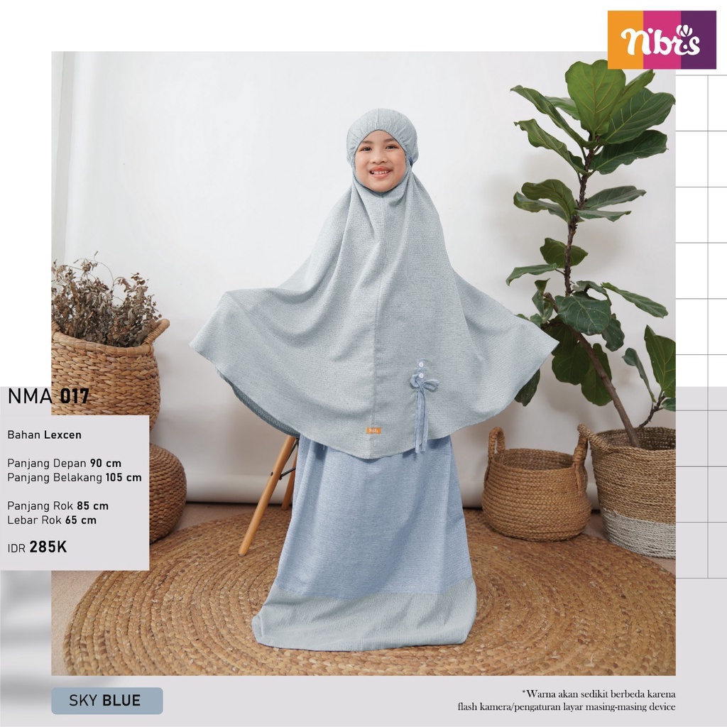 Nibras Mukena NM 17 NMA 17 Bahan Lexcen Mukena Couple Ibu dan Anak by NBRS