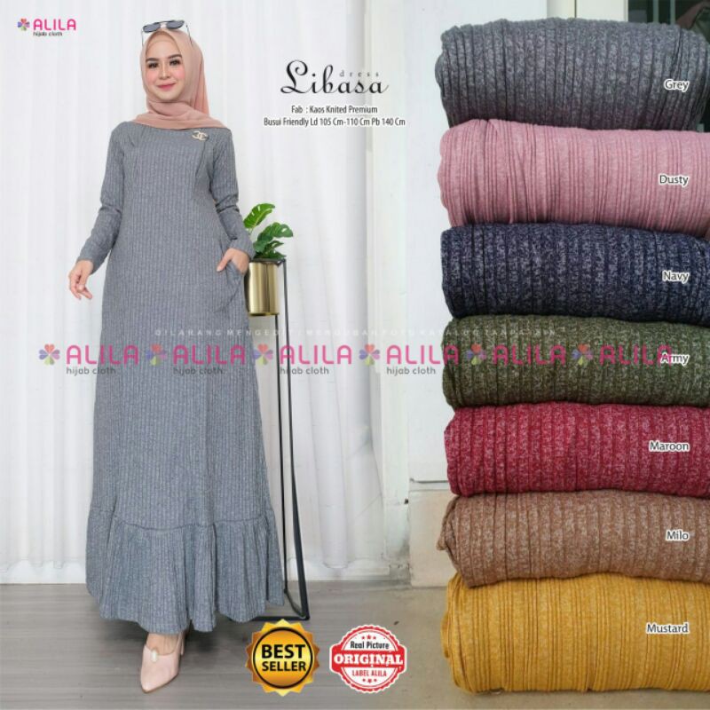 Gamis Libasa Dress By Alila Kaos Knited Premium Busui LD 105