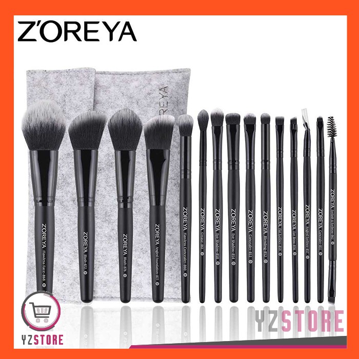 Brush Kuas Make Up Zoreya 15 Set dengan Pouch Premium Quality YZ41