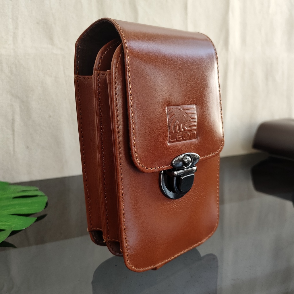 Dompet HP Pinggang Kulit Tas Pinggang Kulit Asli