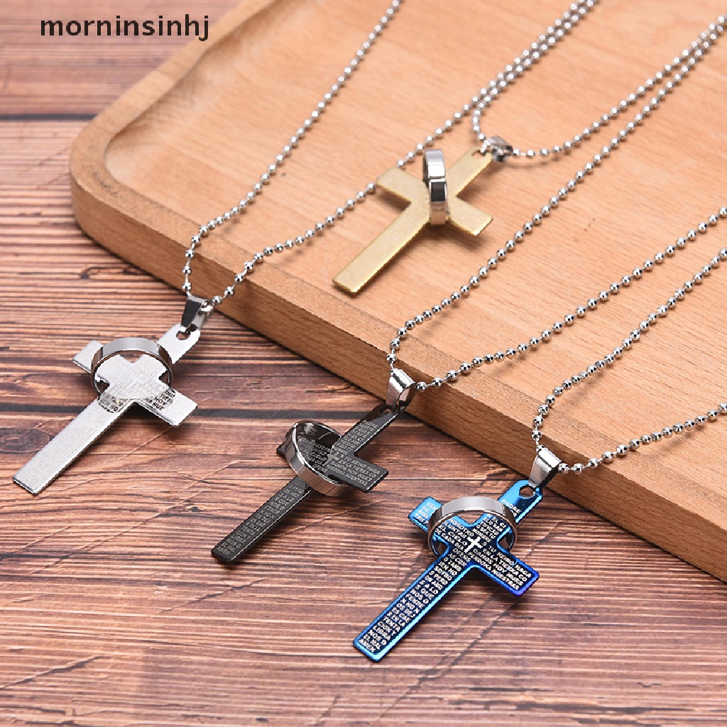 Mor Kalung Rantai Liontin Salib Yesus Bahan Alloy Untuk Umat Kristen