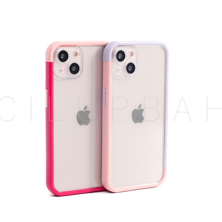 Clear Softcase With Bumper Side 2 Color Full Lenscover For iPhone X XS XR XSMAX 11 12 13 MINI PRO MAX