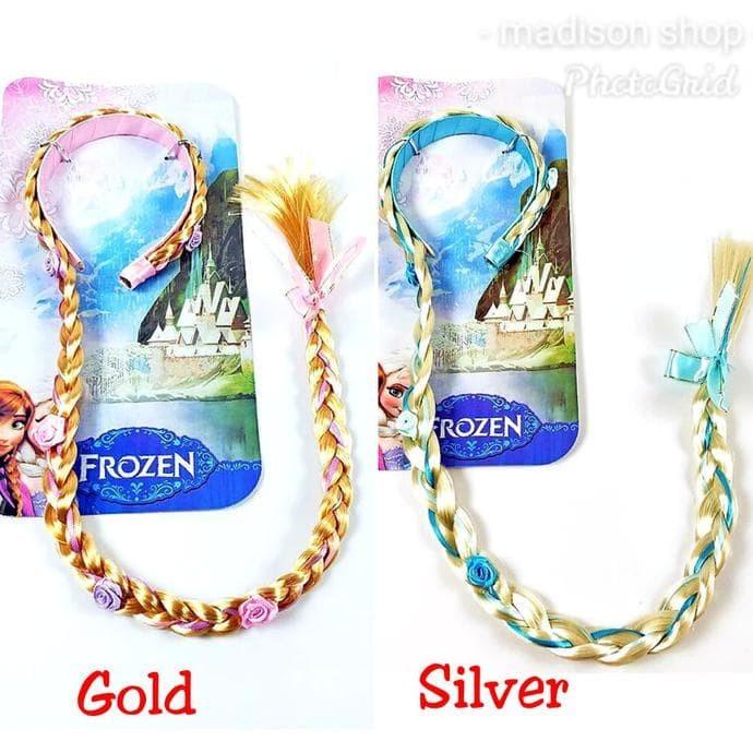 Ikat Rambut / Bando Kepang Rambut Wig Rapunzel Frozen 2 Fever Kostum Princess Anak -