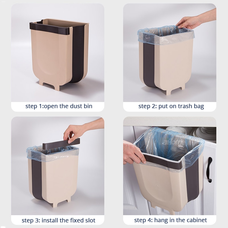 Ahome Tempat Sampah Lipat Mobil Dapur Foldable Bin Trash 6L - CKLT