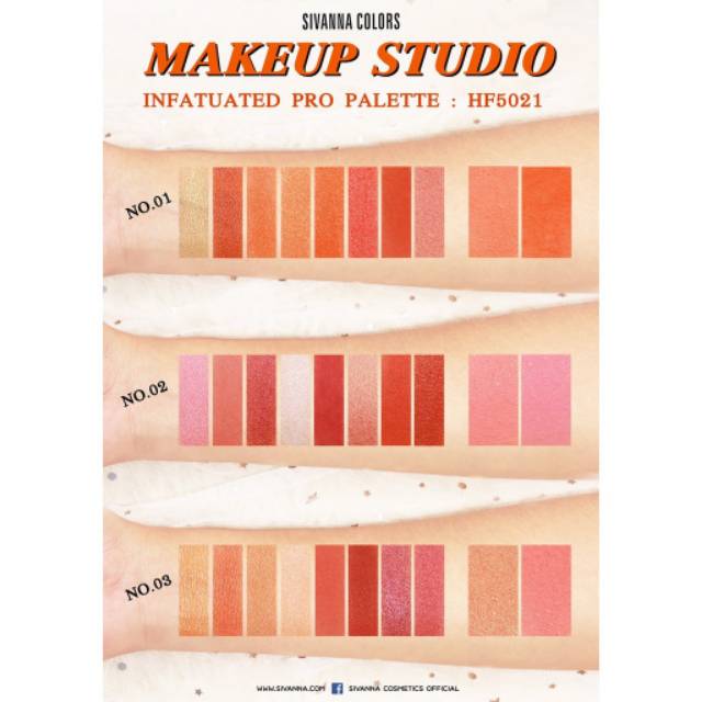 SIVANNA COLORS Infatuated Pro Palette Makeup Studio #HF5021 Thailand / Eyeshadow / Blush On