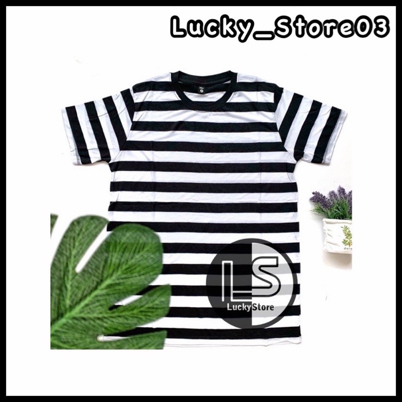 Kaos Stripe  HITAM  PUTIH  BIG Shopee Indonesia