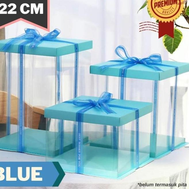 

Terbaru! Cake Box Mika Dus Kue Kotak Kue 22x22 cm Transparant PET