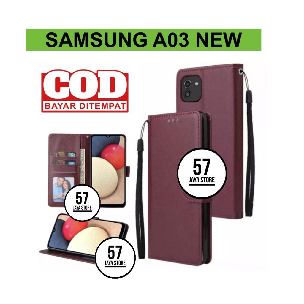 Flip Case samsung A03 Dompet Casing HP Wallet Leather cover