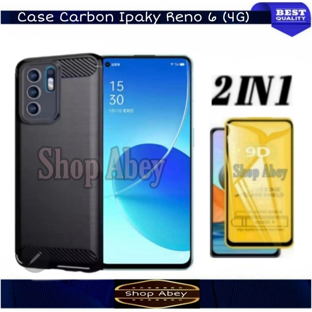 CASE CARBON OPPO RENO 6 4G ULTRA SLIM CARBON FIBER PREMIUM SOFTCASE FREE ANTI GORES LAYAR OPPO RENO 