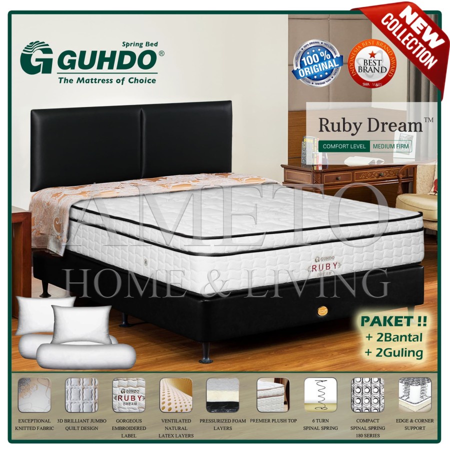 Paket Guhdo Springbed Ruby Dream Latex 180x200 Atlantic Style Full Set