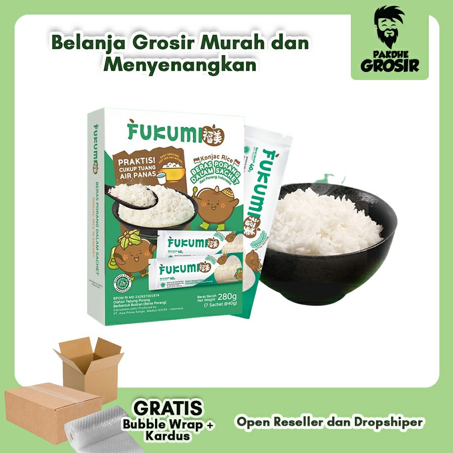 

Beras Instan Fukumi Beras Porang 280 gram Box Sachet