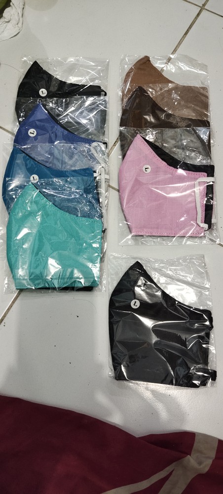 Masker Kain 3 Lapis / 3 Ply - Non Medis - Bisa Dicuci
