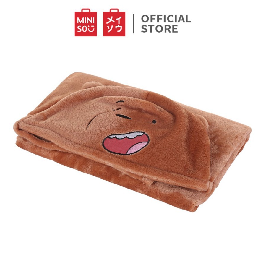 MINISO We Bare Bears Selimut Alas Blanket Tidur Dewasa - Grizzly