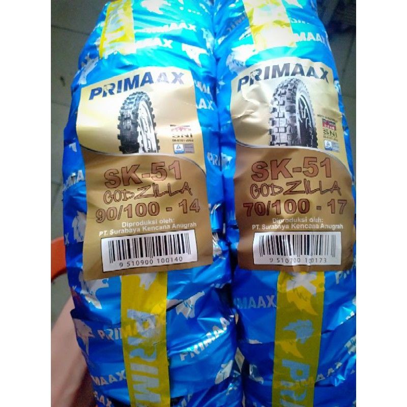 ban primaax (primax) sk 51 godzilla ring 14/17 sepasang 90/100-14 - 70/100-17 ban motor cross/trail