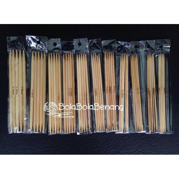 Dijual SET  13cm Bamboo Double Point Needle   DPN  terbatas