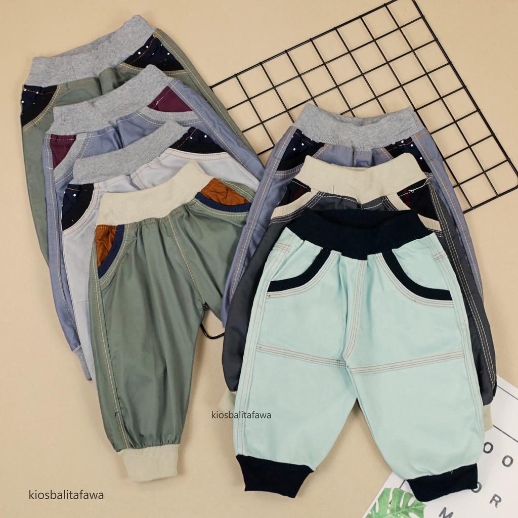 Jogger Lily Kids uk 6-18 Bulan / Celana Anak Perempuan Outfit Kece Joger Pants Balita Polos Kantong