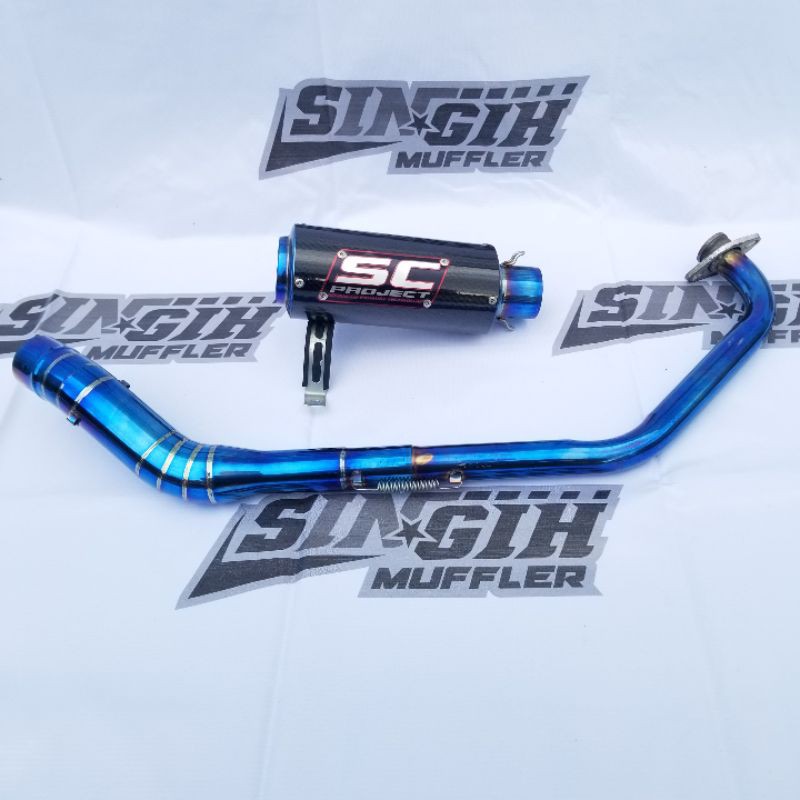 Knalpot SC Project Bluemoon R15 v2 v3 Mx king Vixion Cb150r Cbr 150r Ninja 250sl Cbr250r Pulsar Xsr